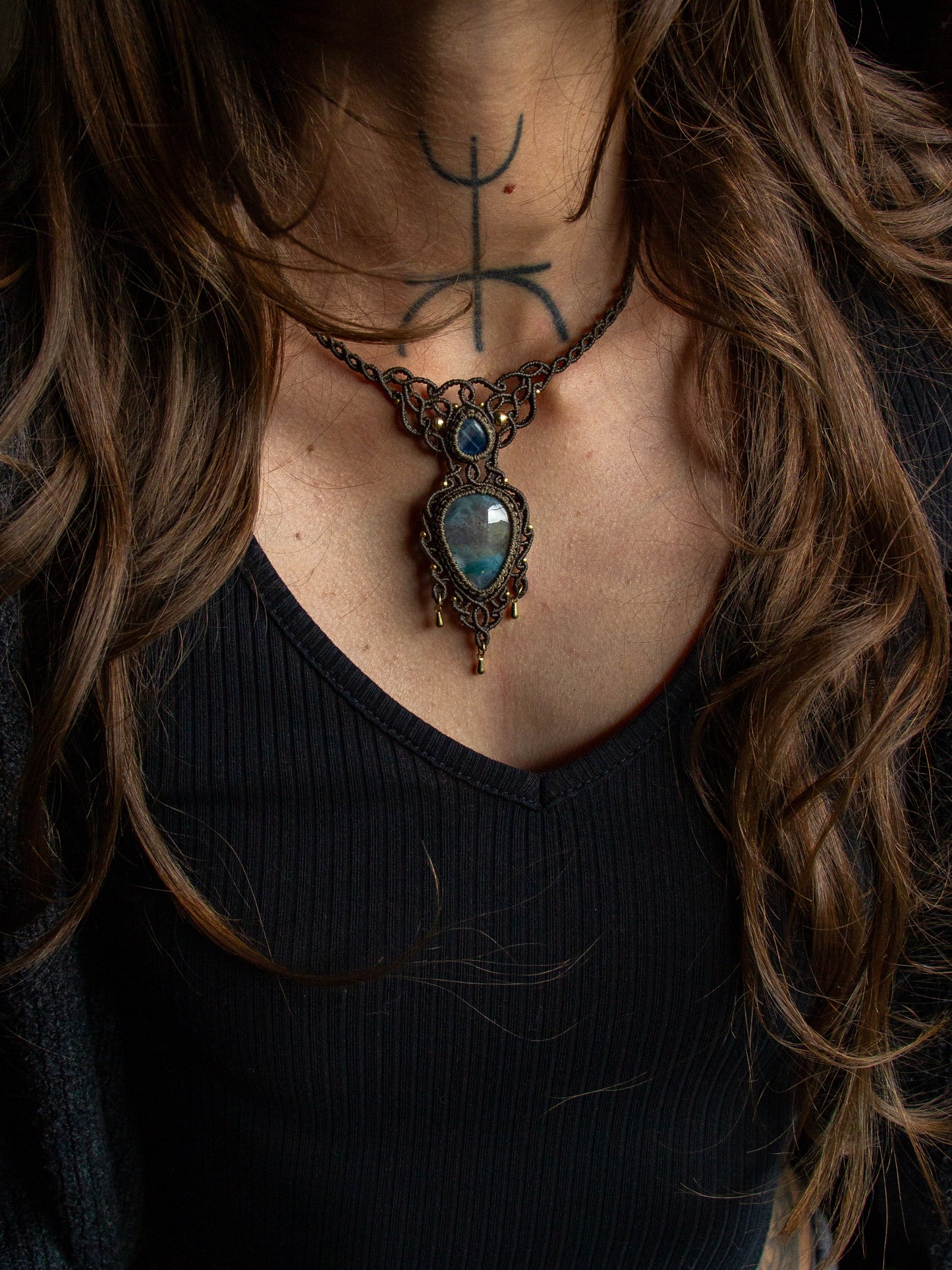 Kyanite & Moss Agate necklace