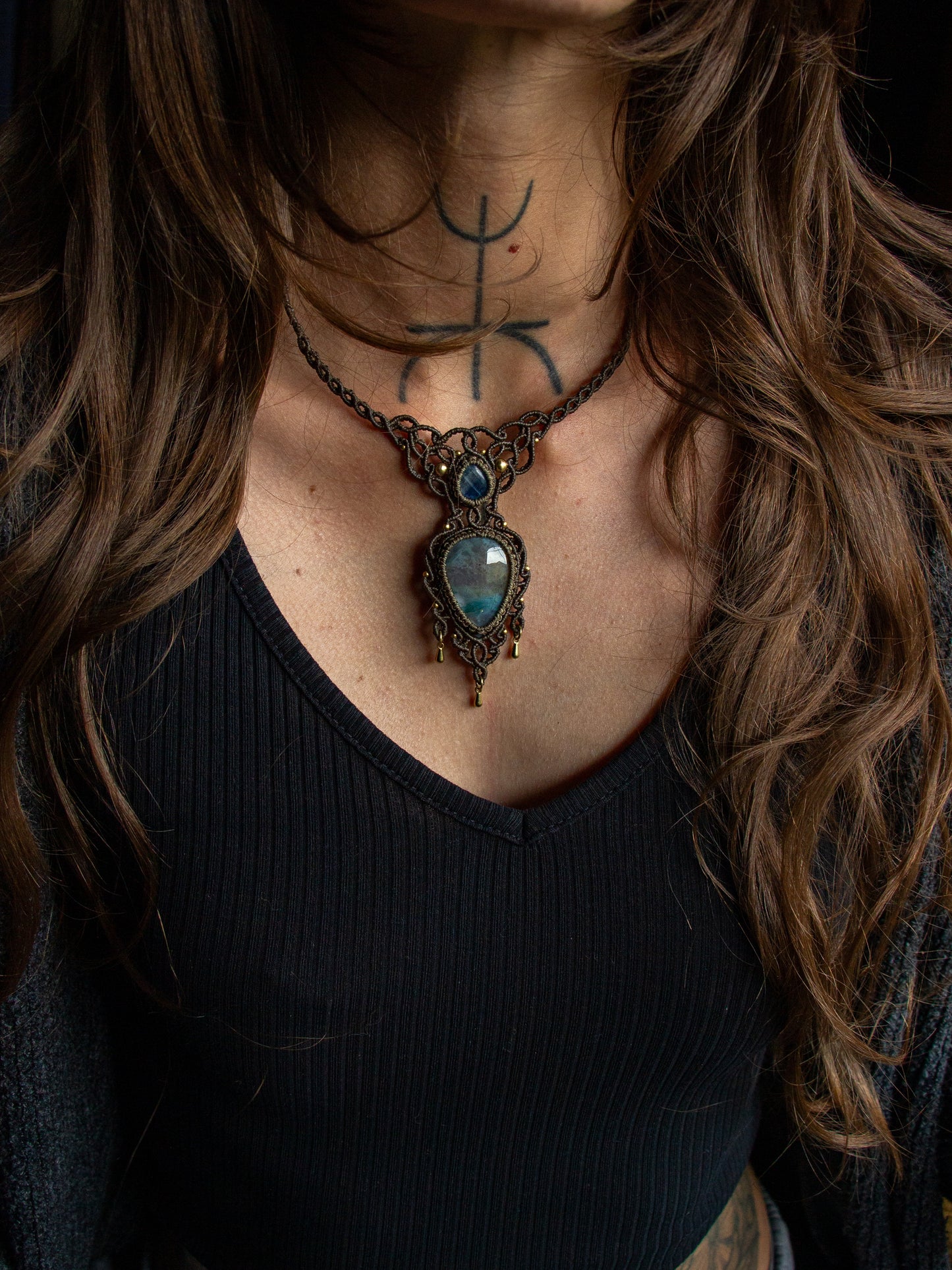 Kyanite & Moss Agate necklace
