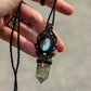 Mother of Pearl & Garden Quartz macrame necklace