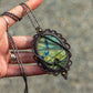 Labradorite macrame necklace