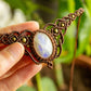 Mary • Rainbow Moonstone macrame choker