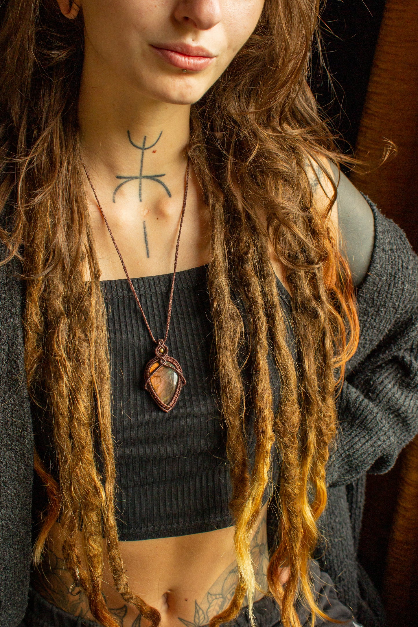 Charlotte • Labradorite macrame necklace