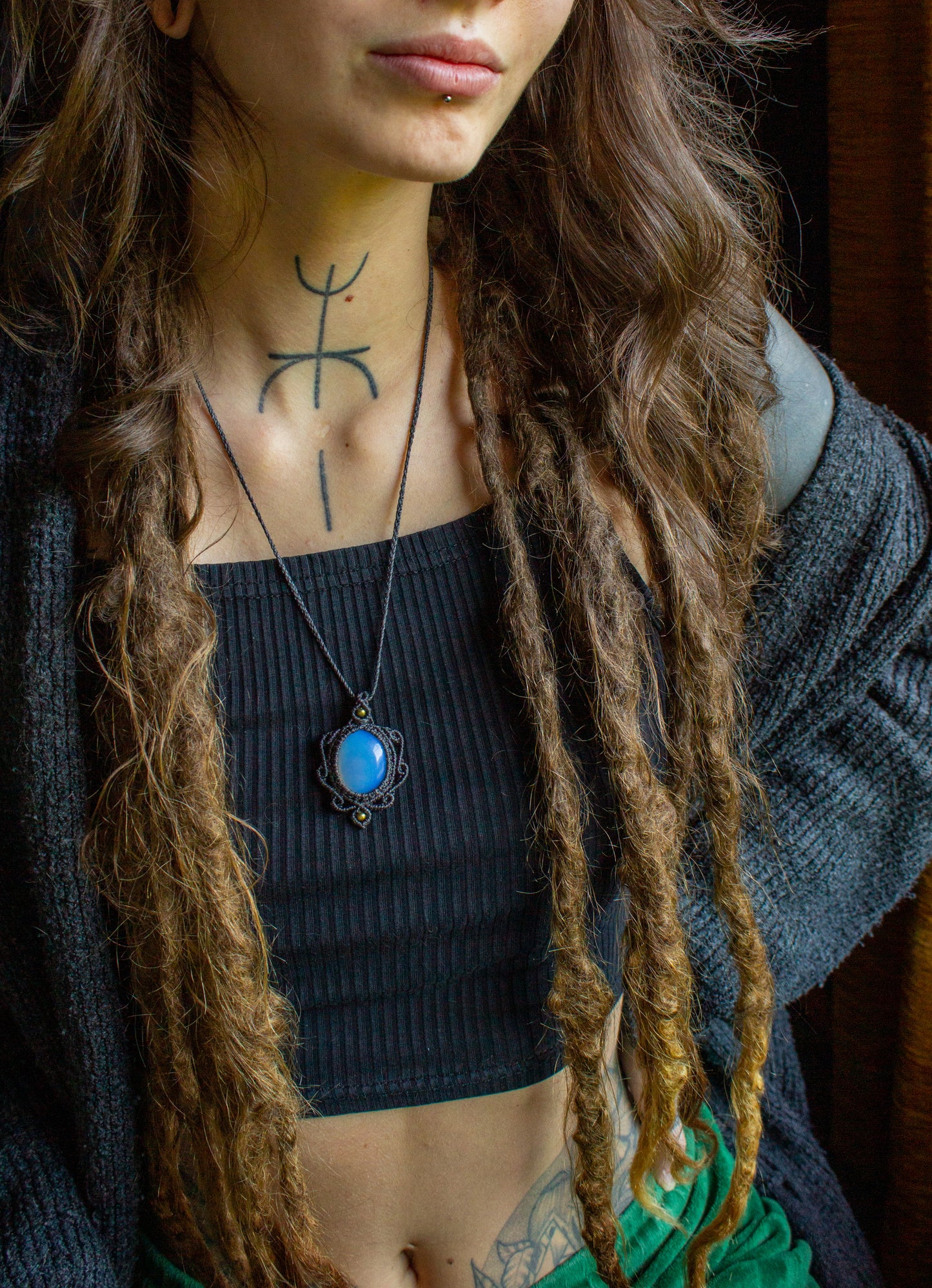 Sadie • Opalite macrame necklace