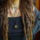 Kaya • Carved Labradorite mandala macrame necklace