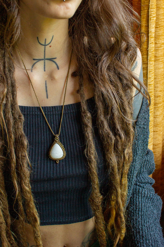 June • Scolecite macrame necklace
