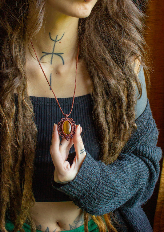 Grace • Tigers Eye macrame necklace