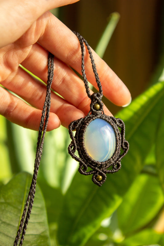 Sadie • Opalite macrame necklace