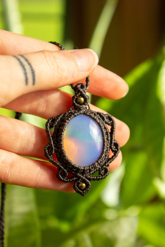 Sadie • Opalite macrame necklace