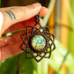 Kaya • Carved Labradorite mandala macrame necklace