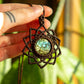 Kaya • Carved Labradorite mandala macrame necklace