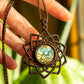 Kaya • Carved Labradorite mandala macrame necklace
