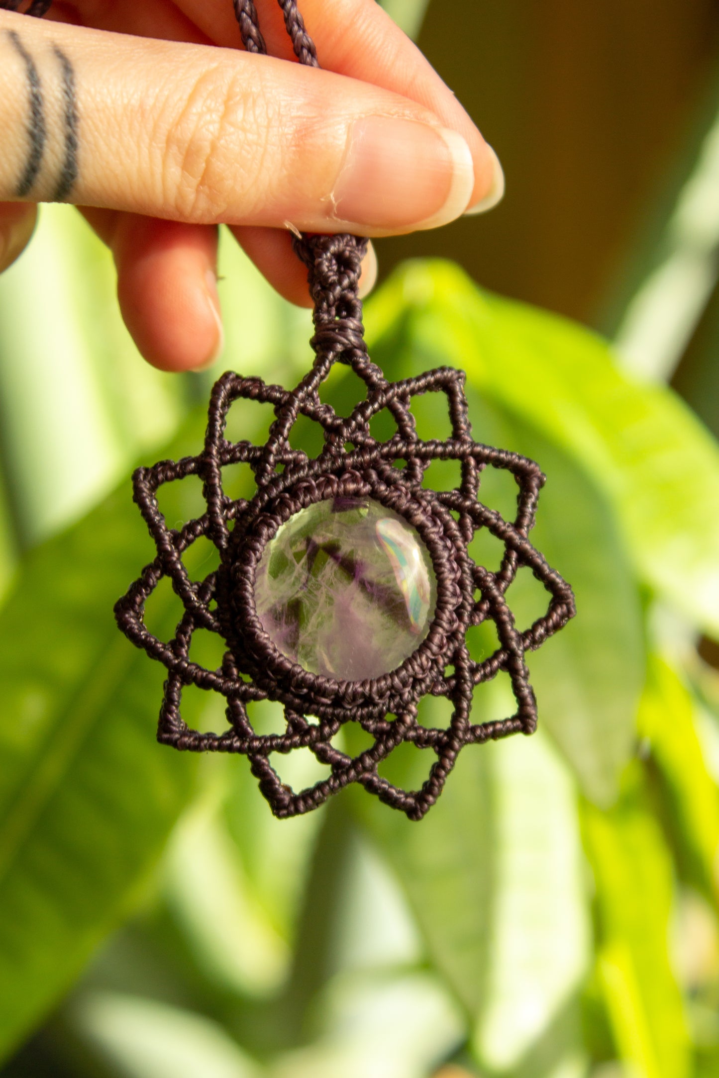 Viola • Amethyst macrame necklace