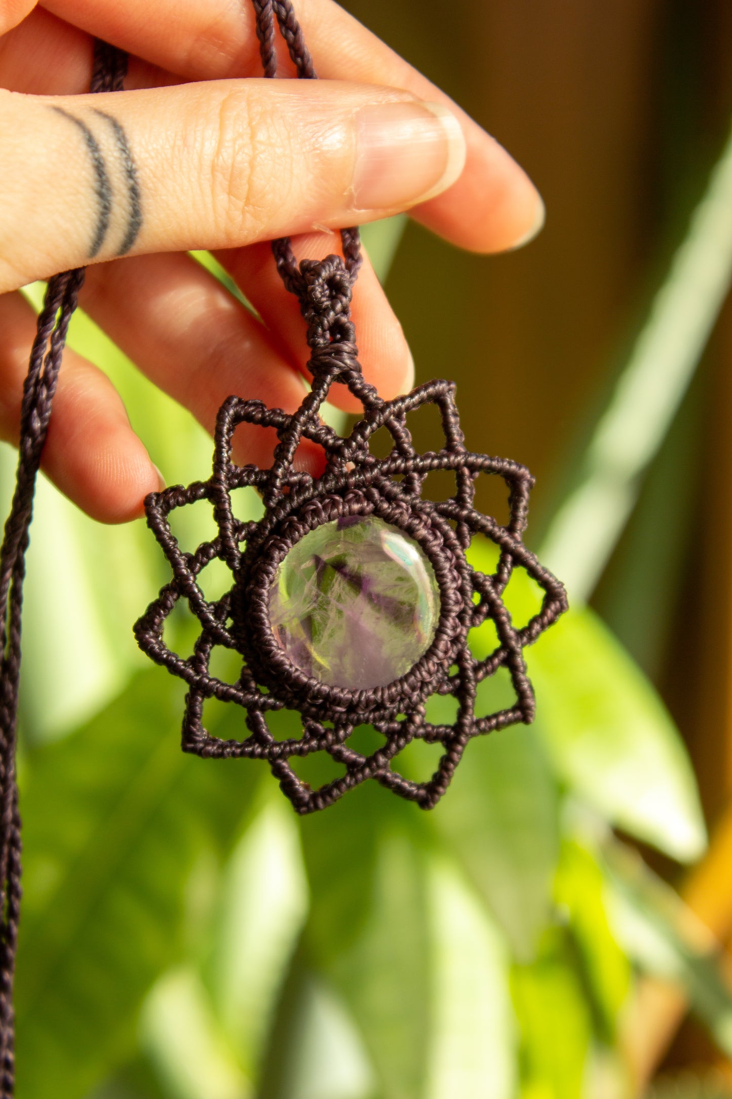Viola • Amethyst macrame necklace