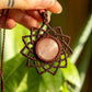 Autumn • Peach Moonstone mandala macrame necklace