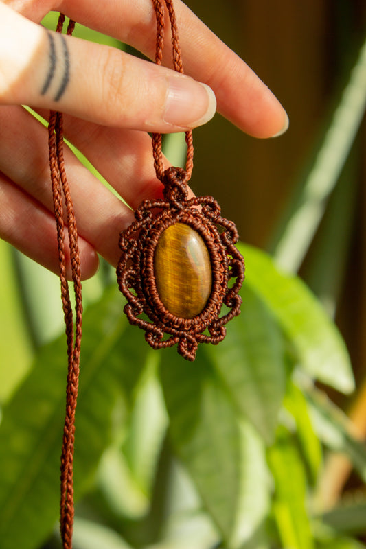 Grace • Tigers Eye macrame necklace