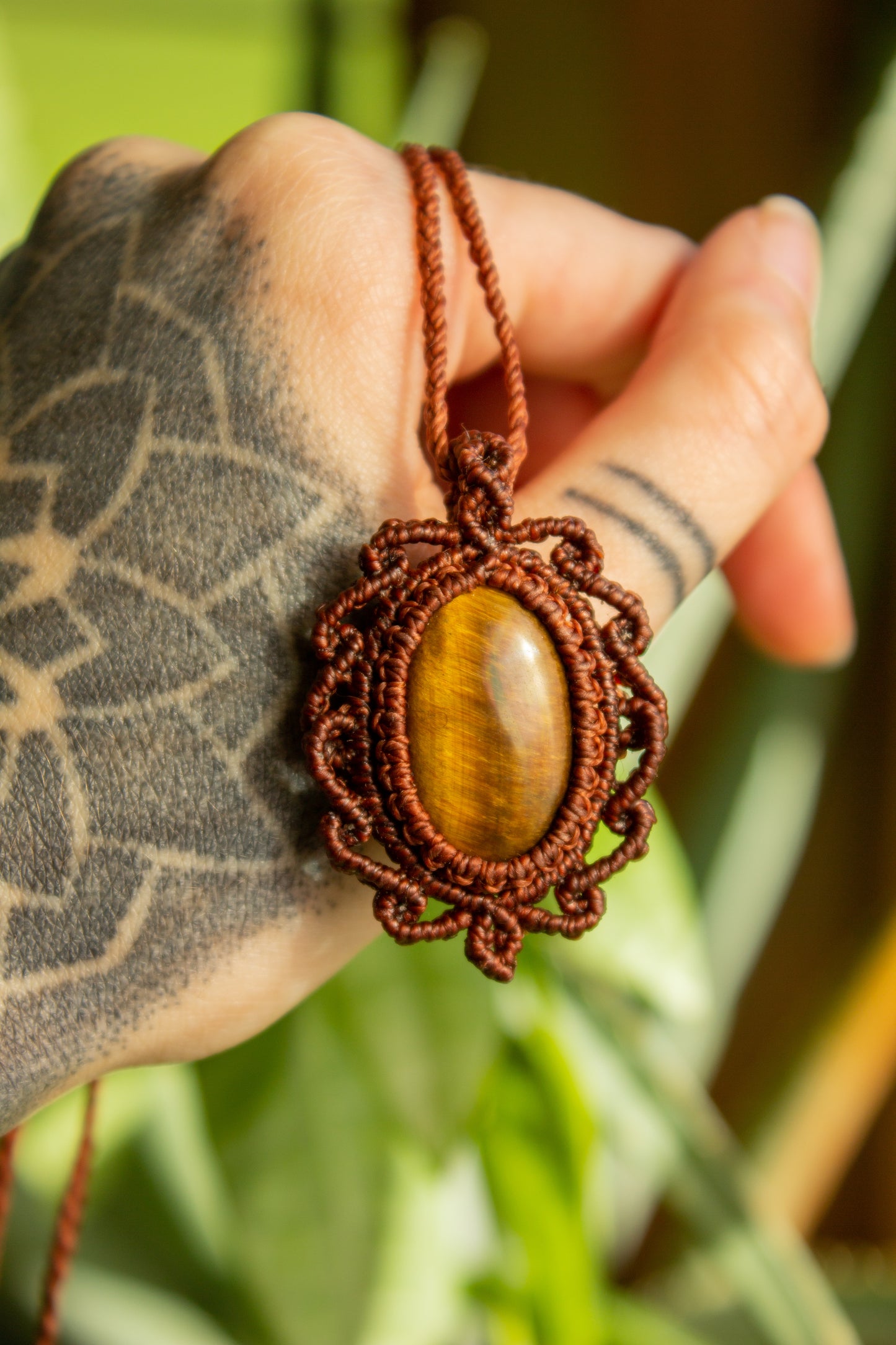 Grace • Tigers Eye macrame necklace