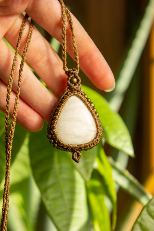 June • Scolecite macrame necklace