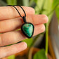 Chrysocolla Malachite macrame necklace