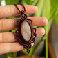 Emily • Peach Moonstone macrame necklace