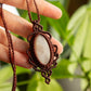 Emily • Peach Moonstone macrame necklace