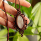 Emily • Peach Moonstone macrame necklace