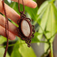 Emily • Peach Moonstone macrame necklace