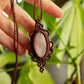 Emily • Peach Moonstone macrame necklace