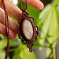 Emily • Peach Moonstone macrame necklace