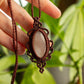 Emily • Peach Moonstone macrame necklace