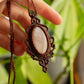 Emily • Peach Moonstone macrame necklace