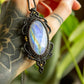 Selene • Rainbow Moonstone macrame necklace