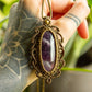 Vanessa • Chevron Amehtyst macrame necklace
