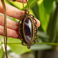 Vanessa • Chevron Amehtyst macrame necklace