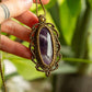 Vanessa • Chevron Amehtyst macrame necklace