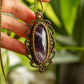 Vanessa • Chevron Amehtyst macrame necklace