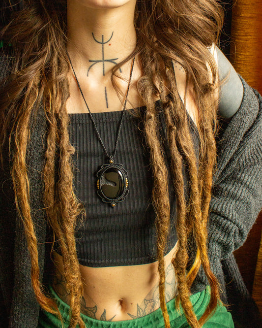 Talisay • Druzy Onyx macrame necklace