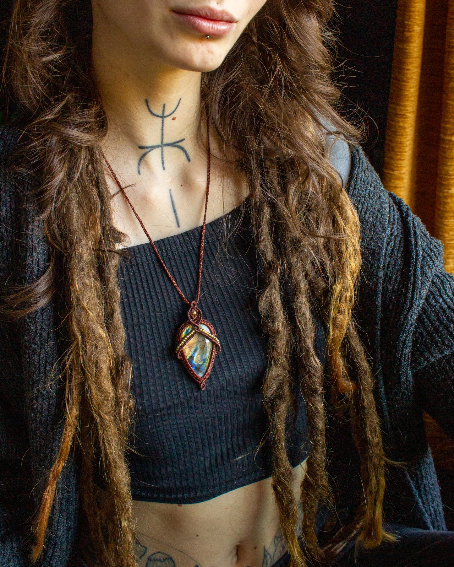 Heredia • Labradorite macrame necklace