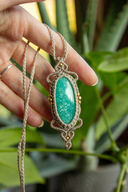 Cartago • Amazonite macrame necklace