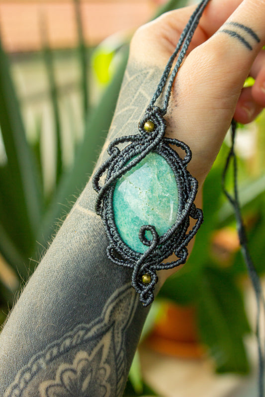 Ariadna • Amazonite macrame necklace