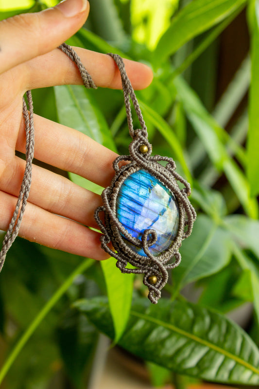 Thalia • Labradorite macrame necklace