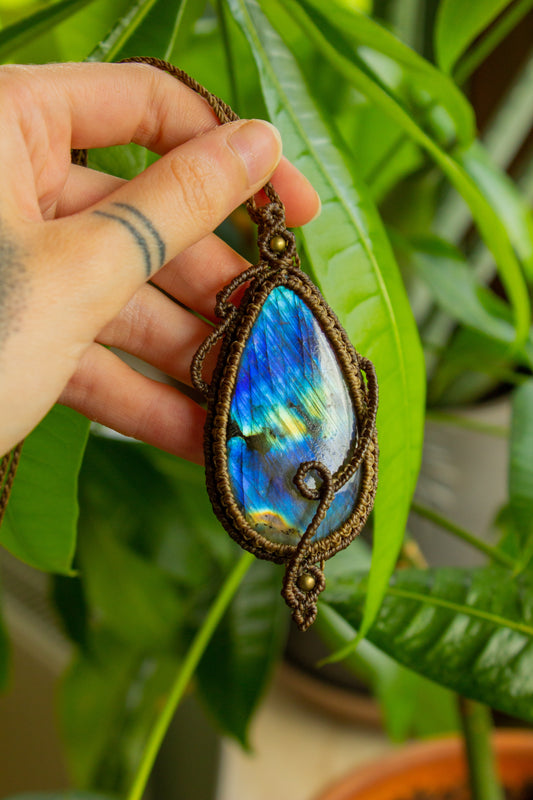 Alana • Labradorite macrame necklace