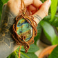 Amalia • Labradorite macrame necklace