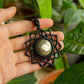 Milena • Pyrite macrame mandala necklace