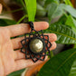 Milena • Pyrite macrame mandala necklace