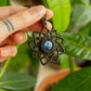 Lyric • Blue Kyanite macrame mandala necklace
