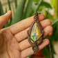 Phoebe • Rainbow Labradorite macrame necklace