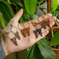 macrame & brass earrings