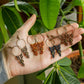 macrame & brass earrings