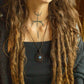 Lyric • Blue Kyanite macrame mandala necklace