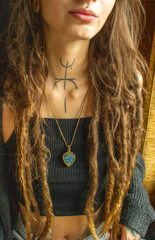 Lara • Larimar macrame necklace
